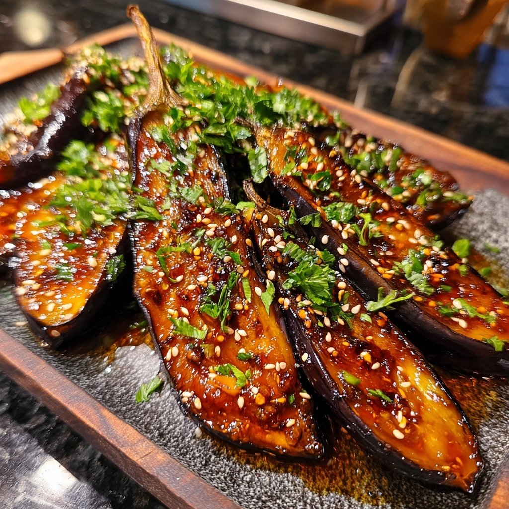 Auberginen mit Sesam und Honig