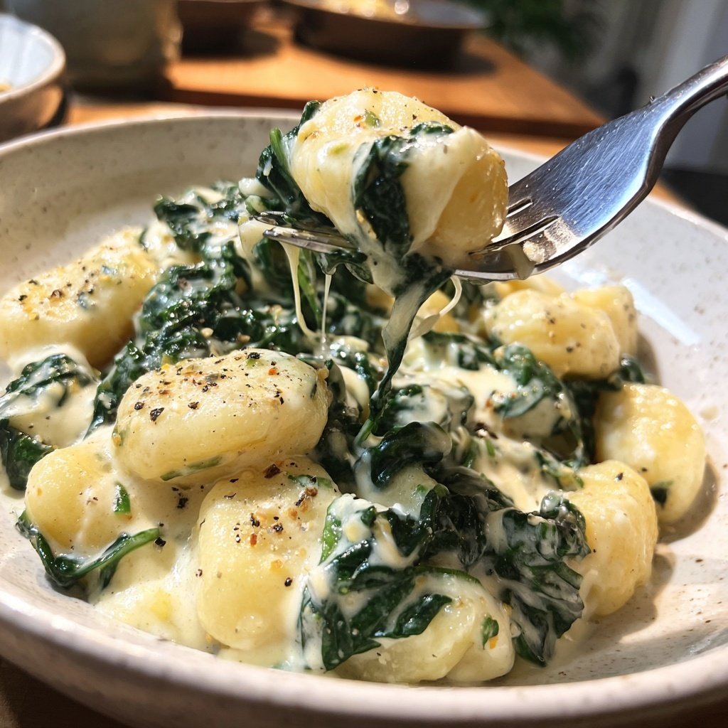 Gnocchi mit Spinat und Zitronensahne